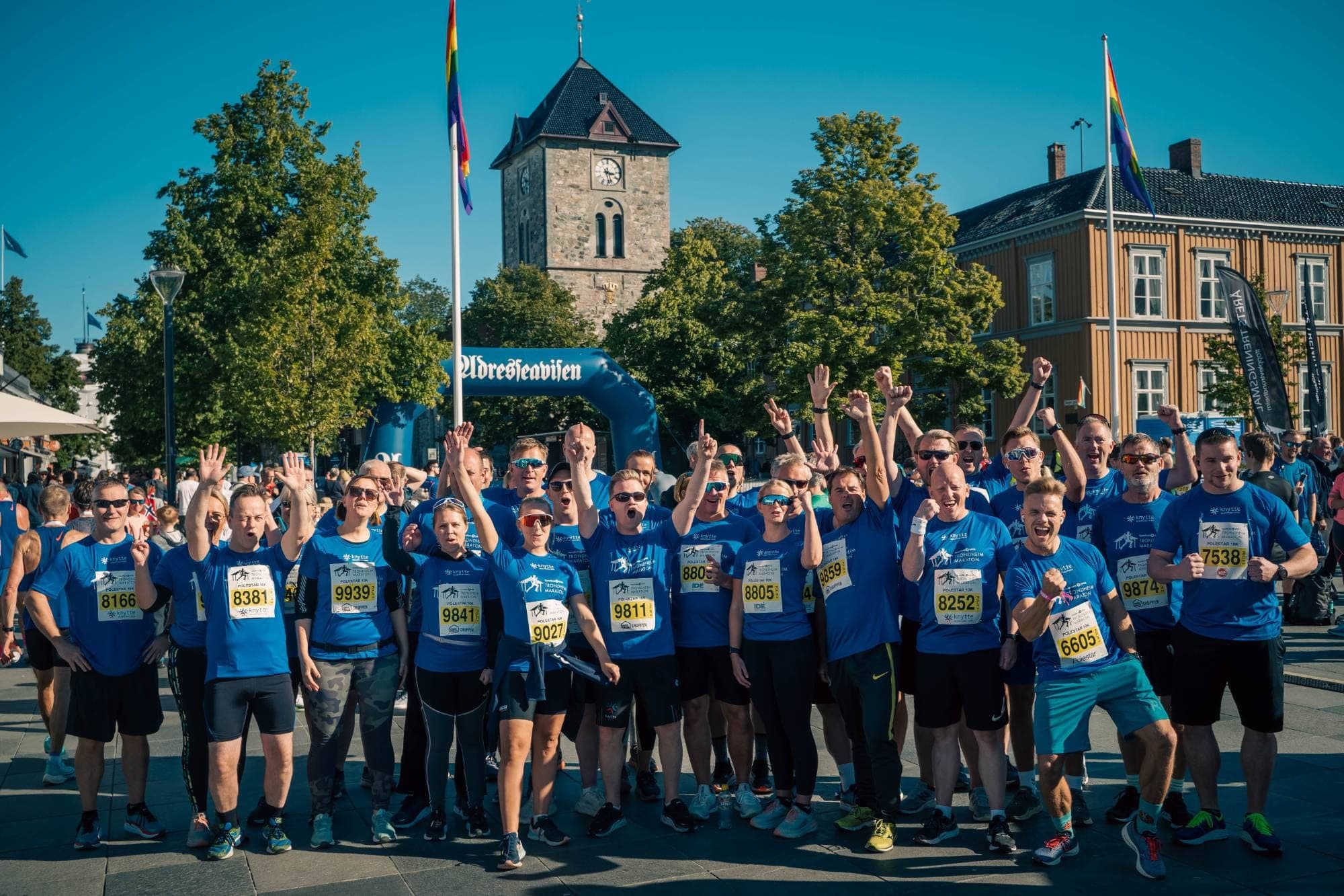 Knyttelaget på startstreken i Trondheim maraton